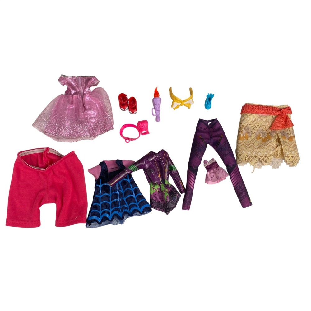 Disney Descendants Mal Monster High Doll Clothes Accessories Lot Purple Pink